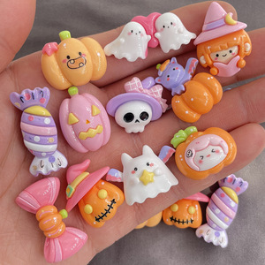 Halloween mignon dessin animé série résine Flatback mince breloques bijoux accessoires écologique bricolage coque <span class=keywords><strong>de</strong></span> téléphone à la main épingle à cheveux déco - Product Image 4