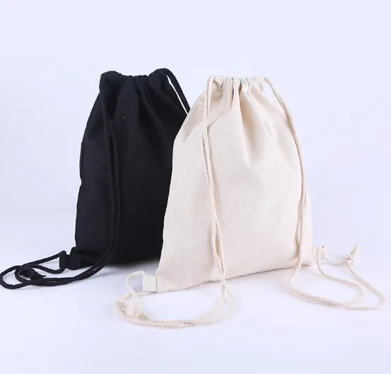 Ruicheng sacola de compras personalizada promocional ecológica, sacola de compras em lona de algodão liso reutilizável, sacola de compras em tecido de tela