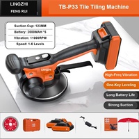 LINGZHI FENG RUI Machine de pose de carreaux électrique 21V sans fil à moteur à balais, vibrateur de carreaux, machine de nivellement à ventouse pour murs et sols