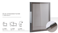 Profil Ekstrusi Aluminium Rangka Pintu Kabinet Tersembunyi Radius 22mm Grosir XUNKAI OEM Kustom