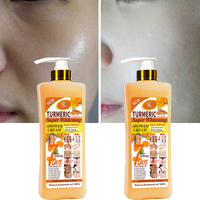 Gel Douche Éclaircissant au Curcuma et aux Matières Naturelles, Lotion Hydratante Corps à la Papaye, Rose et Vitamine C, Exfoliant Corporel