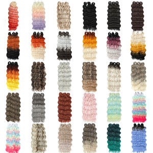 24 pulgadas Deep Wavy Passion Twist Crochet Hair Trenzas de ganchillo sintéticas Extensiones de <span class=keywords><strong>cabello</strong></span> trenzado de <span class=keywords><strong>cabello</strong></span> rizado 3 hebras/paquete - Product Image 6