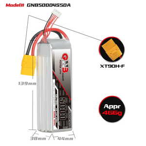 แบตเตอรี่ลิเธียม GNB 5000mah 6S 5S 4S 3S 2S 22.2V 50C XT90 RC LiPo แบตเตอรี่สำหรับเฮลิคอปเตอร์  ประสิทธิภาพการปล่อยประจุสูง - Product Image 6
