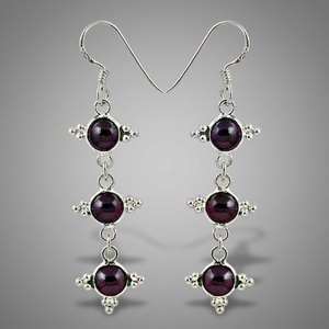 Round Cut New Arrivals Lovely Jewelry Spessartine Garnet Round Brilliant Cut Sterling Silver Red Earrings Women <b>for</b> <b>Her</b> - Product Image 1