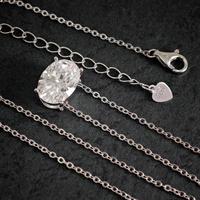 Collier pendentif ovale classique en moissanite blanche GRA pour femme, en argent sterling 925 plaqué rhodium, bijoux de mariage de luxe