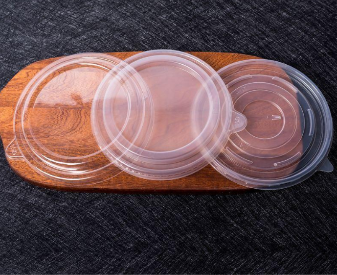 Wholesale Disposable Kraft Paper Bowl Anti-Fog Plastic Lid Universal Full Box Customized Size Food Salad Plate PP PET OPS