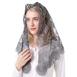Couvre-chef pour femmes, broderie de style espagnol, voile triangulaire <span class=keywords><strong>catholique</strong></span>, dentelle de style église, mantilla - Product Image 2