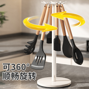 Rotating Hook Spatula <b>Rack</b> Multi Functional Countertop <b>Kitchen</b> Utensil Storage <b>Rack</b> 360 Degree Smooth Rotation - Product Image 1