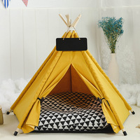 Tente pour animaux de compagnie moderne à imprimé personnalisé, vente en gros, pour chats et chiens, amovible, pliable, couleurs et tailles personnalisables S/M/L