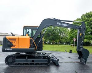Baja hora de trabajo usado coreano Original Hyundai HX80G Mini excavadora sobre orugas Hyundai HX80/HX60G pequeña excavadora a la venta - Product Image 3