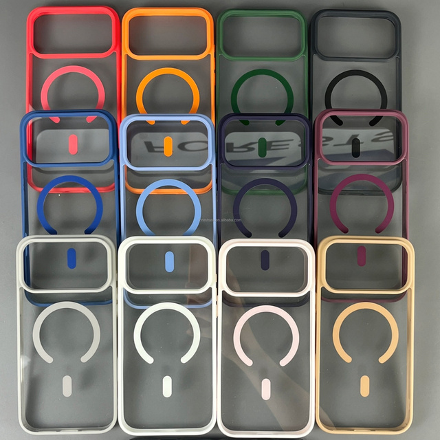 PC Acrylic Magnetic Custom Logo Phone Case HD Transparent Luxury Cases for iPhone 17 Air 16 Pro Max 15 Plus 14 13 with Packing