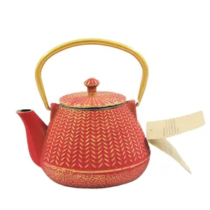 2024新款促销礼品咖啡壶水壶搪瓷中国铸铁茶壶带浸泡器