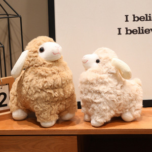 Adorable Peluche Mouton de Simulation, Poupée Agneau en Velours de Laine d'Alpaga, Rembourrée en Coton PP, Coussin de Lit - Product Image 3