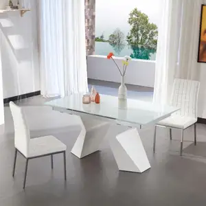 Vevor — ensemble de table et chaises de luxe en céramique et verre, plan de salle à manger de haute qualité