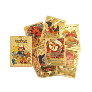 Cartes en plastique dorées transfrontalières – Logo personnalisé, écologiques, portables, petite collection et jeu de combat avec boîte - Product Image 2