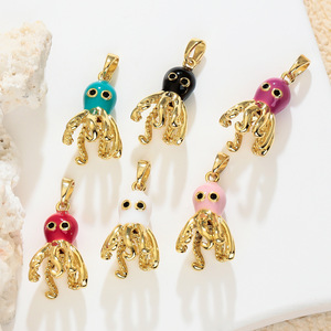 Nouvel Arrivage HD508 2026 Pendentif Pieuvre <span class=keywords><strong>Calamar</strong></span> Vie Marine en Or 18K et Émail pour Fabrication <span class=keywords><strong>de</strong></span> Colliers et Bijoux d'Oreilles DIY Vente en Gros - Product Image 1