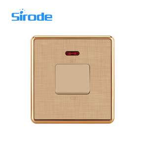 Sirode <span class=keywords><strong>T4</strong></span> série britannique Standard moderne luxe argenté couleur PC plaque 20A DP interrupteur avec néon électrique interrupteurs muraux pour la maison - Product Image 6