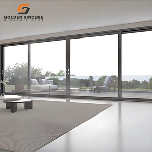 Portes coulissantes en accordéon à double vitrage pour patio/balcon Isolation thermique Cadre en alliage d'aluminium insonorisé Moustiquaire en acier inoxydable - Product Image 3