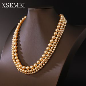 Conjunto de Joyería Elegante y Moderno Shi Family Pearl High-Intensity Heavenly Maiden, Collar Multicapa y Pendientes - Product Image 2