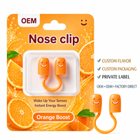 Clip Nasal Orange Boost, Arôme Agrumes Énergisant, Diffuseur d'Huiles Essentielles Portable, Appareil Rafraîchissant, Inhalateur Nasal OEM