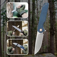 GT961 Klappmesser D2 Klinge Micarta- und Carbonfaser-Griff Outdoor Taschenmesser Camping Jagd Überleben EDC Werkzeuge