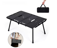 Table de camping pliable en aluminium réglable en hauteur, portable, à quatre plis, détachable, multifonctionnelle, extensible, pour barbecue et pique-nique