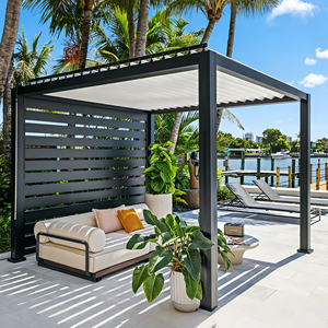 Pérgola, Gazebo, Pabellón Retráctil, Fábrica <span class=keywords><strong>con</strong></span> Certificación CE, Bioclimática, de Aluminio Motorizado, Reforzada, Moderna, para Patio Trasero o <span class=keywords><strong>Terraza</strong></span> - Product Image 5