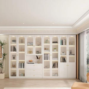 Librería de Madera Moderna para el Hogar, con Puertas y Cajones, Librería de Estudio Personalizada - Product Image 1