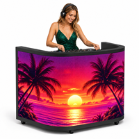 Pupitre de DJ incurvé avec écran LED, support de table, écran vidéo LED portable, écran d'affichage vidéo LED pour cabine DJ