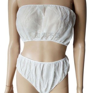 Ensemble de soutien-gorge et string jetables en tissu non tissé opaque pour sauna, salon de beauté, hammam, légers, plusieurs options de couleurs - Product Image 3
