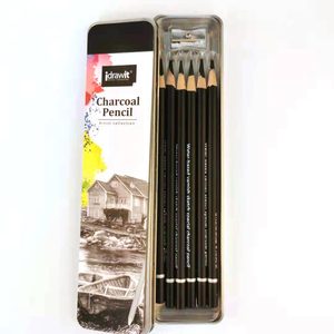 Commercio all'ingrosso Su Ordinazione 6 Pcs Cavo Nero del Carbone di legna <span class=keywords><strong>Disegno</strong></span> Matite Set <span class=keywords><strong>Con</strong></span> 1 Temperamatite - Product Image 2