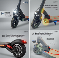 Trottinette électrique pliable et étanche, capacité de charge de 120 kg, pneus de 10 pouces, 350 W, 35 km/h, batterie au lithium 10 Ah, siège pour adultes, trottinette électrique