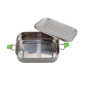 Stainless Steel <b>Lunch</b> <b>Box</b> With Metal Clip Latch <b>Leakproof</b> Bento Food Container Custom Logo - Product Image 5