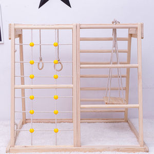 Marco de escalada de <span class=keywords><strong>madera</strong></span> para niños, Tobogán de <span class=keywords><strong>madera</strong></span> para patio interior para niños, tobogán de bebé de <span class=keywords><strong>madera</strong></span> para interiores y <span class=keywords><strong>columpio</strong></span>, escalera de cuerda para escalar - Product Image 6
