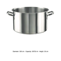 Casserole en acier inoxydable profond Ø 50 cm H 30 cm, 58,75 L Pintinox