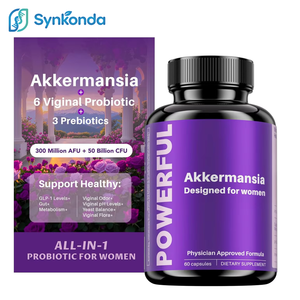 Probióticos para Mulheres Adultas 60 Cápsulas Akkermansia 6 Probiótico Vaginal 3 Pré-bióticos 300 Milhões AFU 50 Bilhões CFU Tudo-em-um - Product Image 1