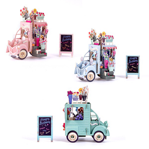 Biglietti d'Auguri 3D Stereoscopici con Veicolo Decorato per Feste di <span class=keywords><strong>Compleanno</strong></span>, Biglietti Regalo per Decorazioni di <span class=keywords><strong>Buon</strong></span> <span class=keywords><strong>Compleanno</strong></span> - Product Image 1