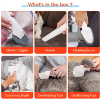 7 en 1 chat chien petit animal cheveux aspirateur ensemble épilateur pour animaux de compagnie Kit de toilettage pour animaux de compagnie aspirateur