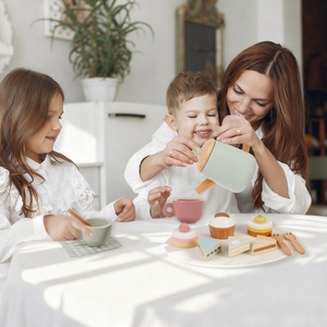 Jouet de découpe de fruits et légumes en bois pour enfants, style nordique, avec ustensiles de cuisine et service <span class=keywords><strong>à</strong></span> thé pour jeu d'imitation - Product Image 2