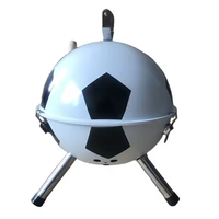 Barbecue portable moderne en forme de boule avec couvercle, gril rond pliable en fer et acier intégré pour la maison et le camping