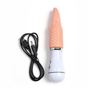 Tongue Stick Vibrator Flesh Color Soft Rubber Electric <b>Masturbator</b> For Women - Product Image 4