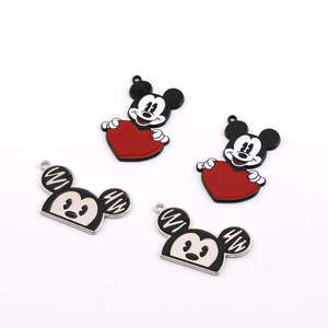 Colgante de aleación con cabeza de Mickey Mouse, aleación de zinc, temática de dibujos animados, accesorios de joyería DIY, adorno para llavero, regalo unisex - Product Image 2