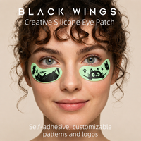 Masques sous-yeux jetables auto-adhésifs en silicone BLACKWINGS avec logo et motif personnalisés, patchs doux naturels pour extensions de cils