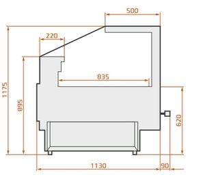 Mới Vuông Loại Thịt Thịt Cửa Hàng Thịt Hiển Thị Thiết Bị Tủ Lạnh Cá Tươi Làm Lạnh Showcase - Product Image 4