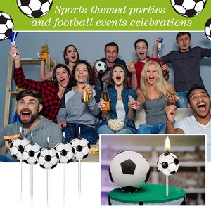 Bougies de gâteau de football, décorations de cupcakes, bougies de cupcakes, lot de 10 bougies pour encourager les matchs de la Coupe du monde - Product Image 3