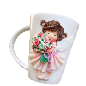 Lucu Kreatif 3D Mug Keramik Tanah Liat Polimer Gadis Hadiah Mug