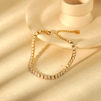 Nouveau à la mode sans ternir luxe 18K plaqué or en acier inoxydable ovale cubique Zircon Micro CZ Tennis chaîne Bracelets pour femme