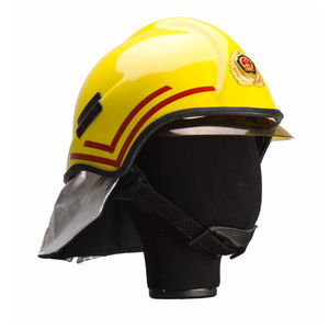 خوذة إطفاء حريق حمراء اللون لرجال الإطفاء وفقًا لمعيار EN443 مقاومة للهب 260 مع واقي للوجه - Product Image 1