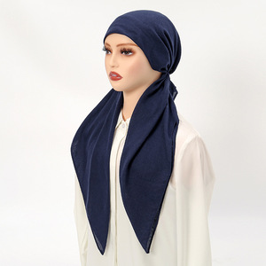 Vendita calda da <span class=keywords><strong>donna</strong></span> a coda lunga viscosa Hijab in tinta unita elastico corda sciarpa musulmana berretto etnico <span class=keywords><strong>bandane</strong></span> - Product Image 5