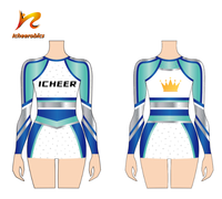 Uniformes de cheerleading personnalisés de haute qualité pour filles, vêtements de danse athlétique, combinaison scintillante avec strass, combinaison de compétition